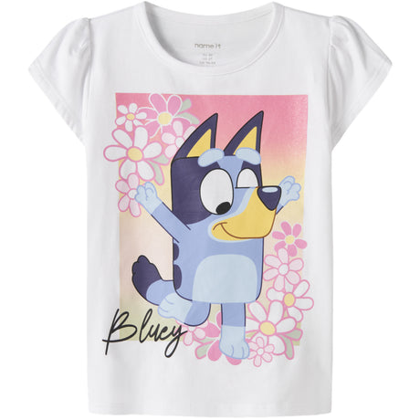 Name It Bright White Nmfmaka Bluey Ss Top Sky