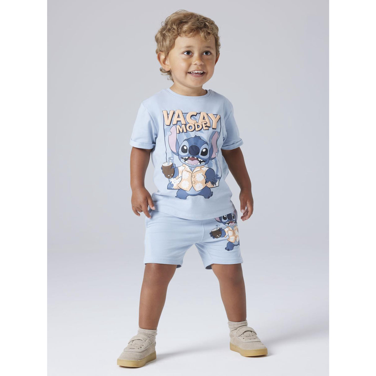 Name It Blue Fog Nmmal Stitch Nreg Long Sw Shorts Unb Wdi