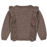 Konges Sløjd Bunny Brown Melange Fiol Frill Cardigan