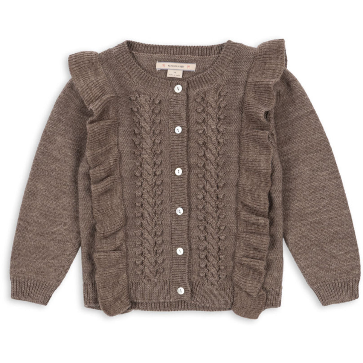 Konges Sløjd Bunny Brown Melange Fiol Frill Cardigan