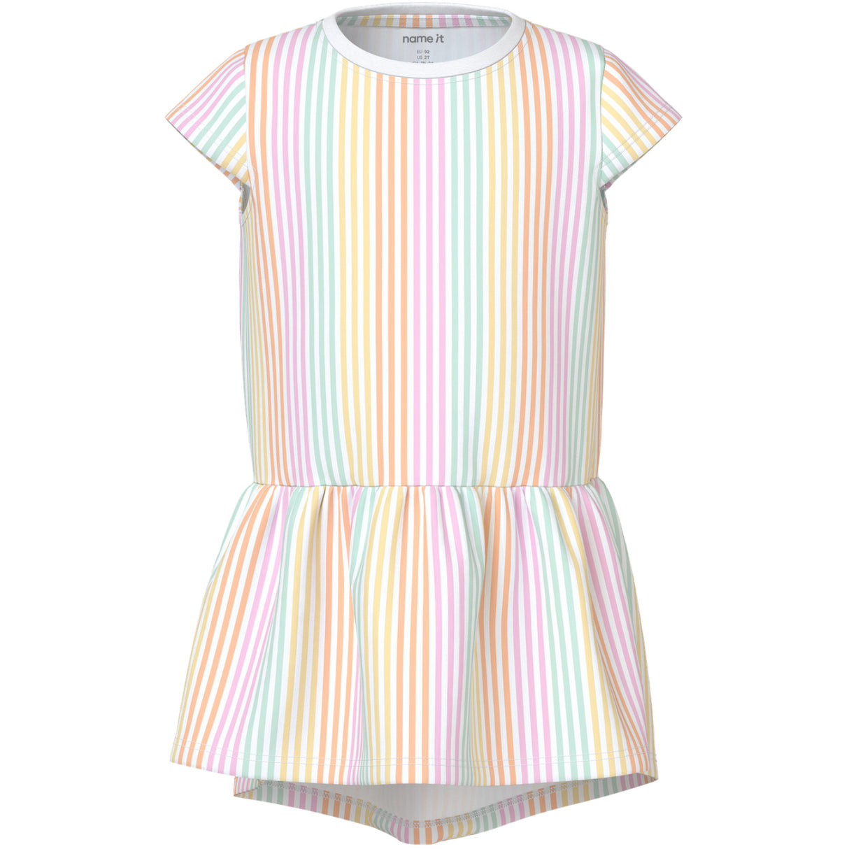 Name It Bright White Cool Stripe Nmfvigga Capsl Dress F1 Noos