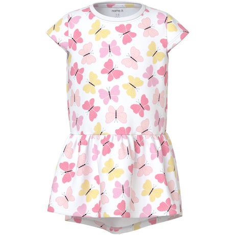 Name It Bright White Pink Butterfly Nmfvigga Capsl Dress F1 Noos