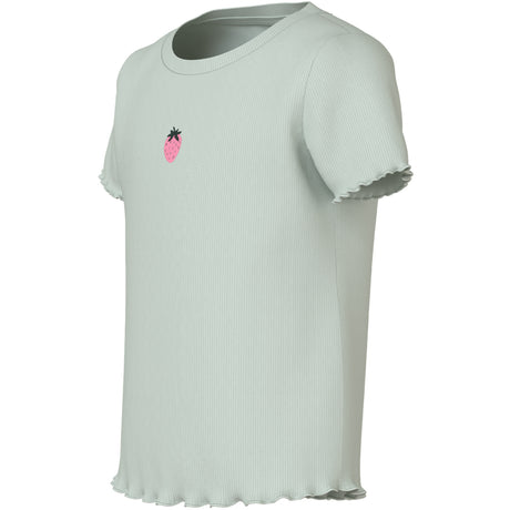 Name It Pale Aqua Strawberries Embroidery Nmfvivemma Ss Slim Top