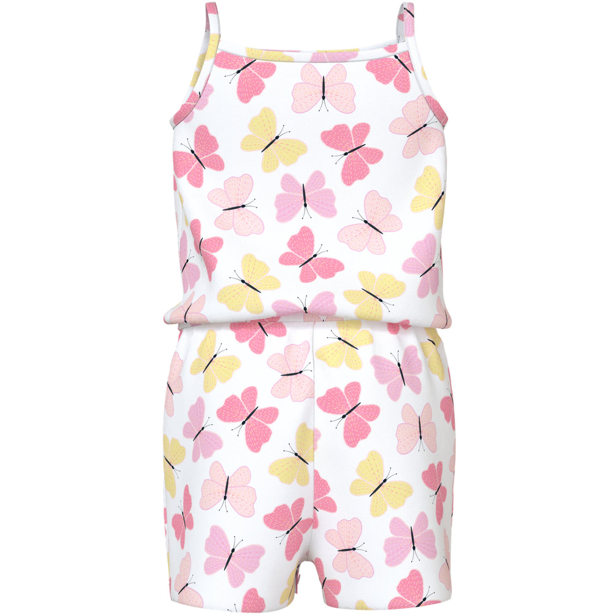 Name It Bright White Pink Butterfly Nmfvigga Strap Suit