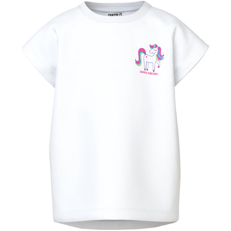 Name It Bright White Unicorn Nmfvarutti Capsl Loose Top