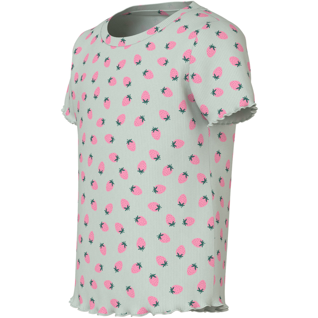 Name It Pale Aqua Strawberries Nmfvemma Aop Ss Slim Top
