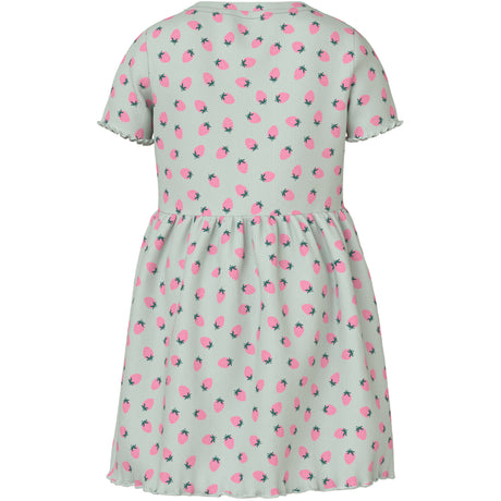 Name It Pale Aqua Strawberries Nmfvemma Ss Aop Dress