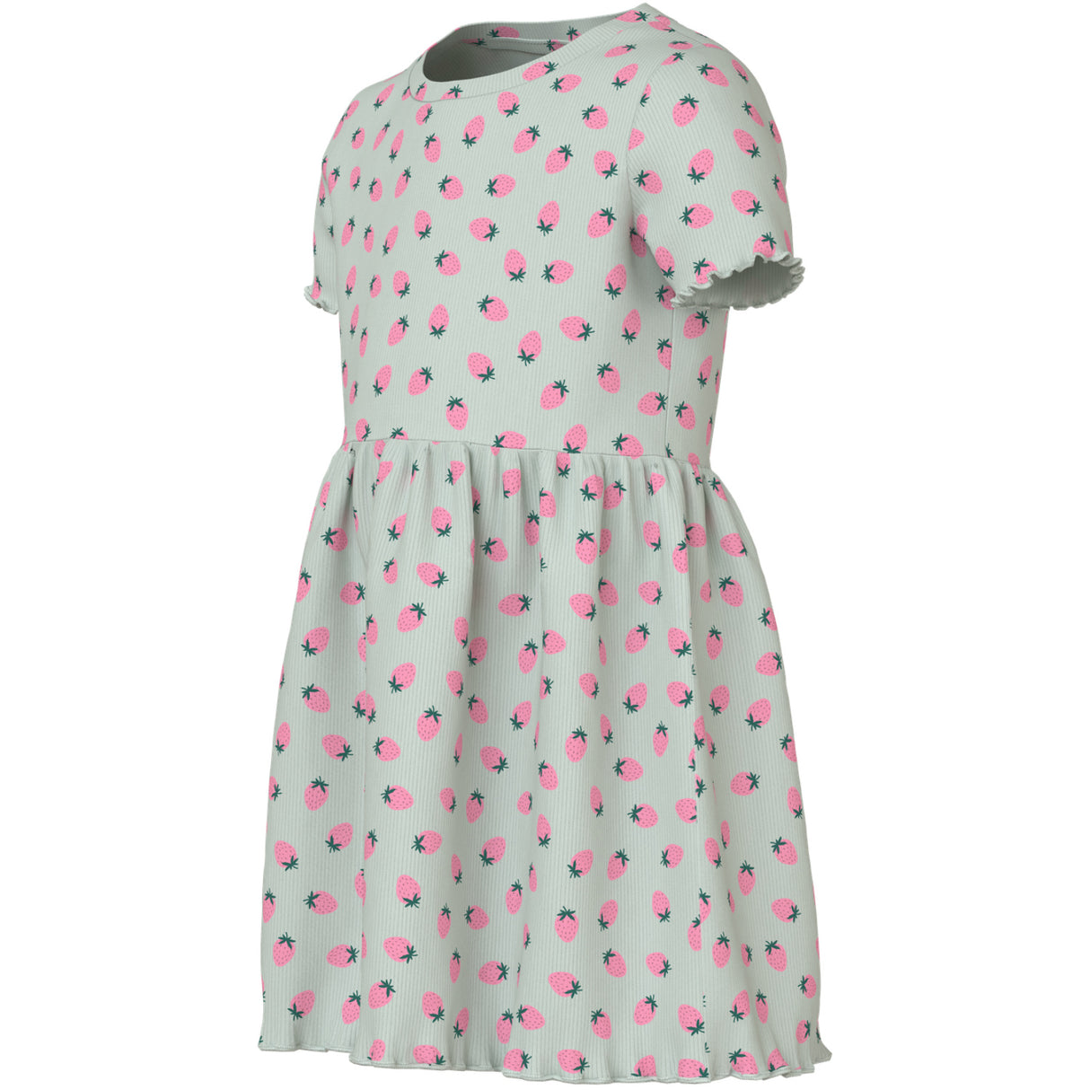 Name It Pale Aqua Strawberries Nmfvemma Ss Aop Dress