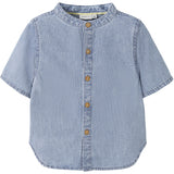 Name It Light Blue Denim Nmmhans Stripe Dnm Ss Shirt 1910-Ip H