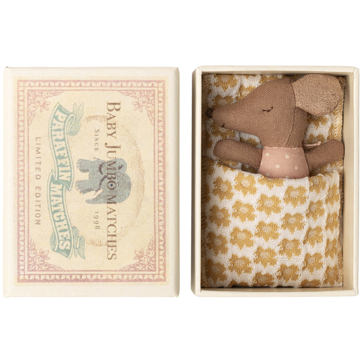 Maileg Sleepy Wakey Baby Mus I Tændstikæske - Rosa
