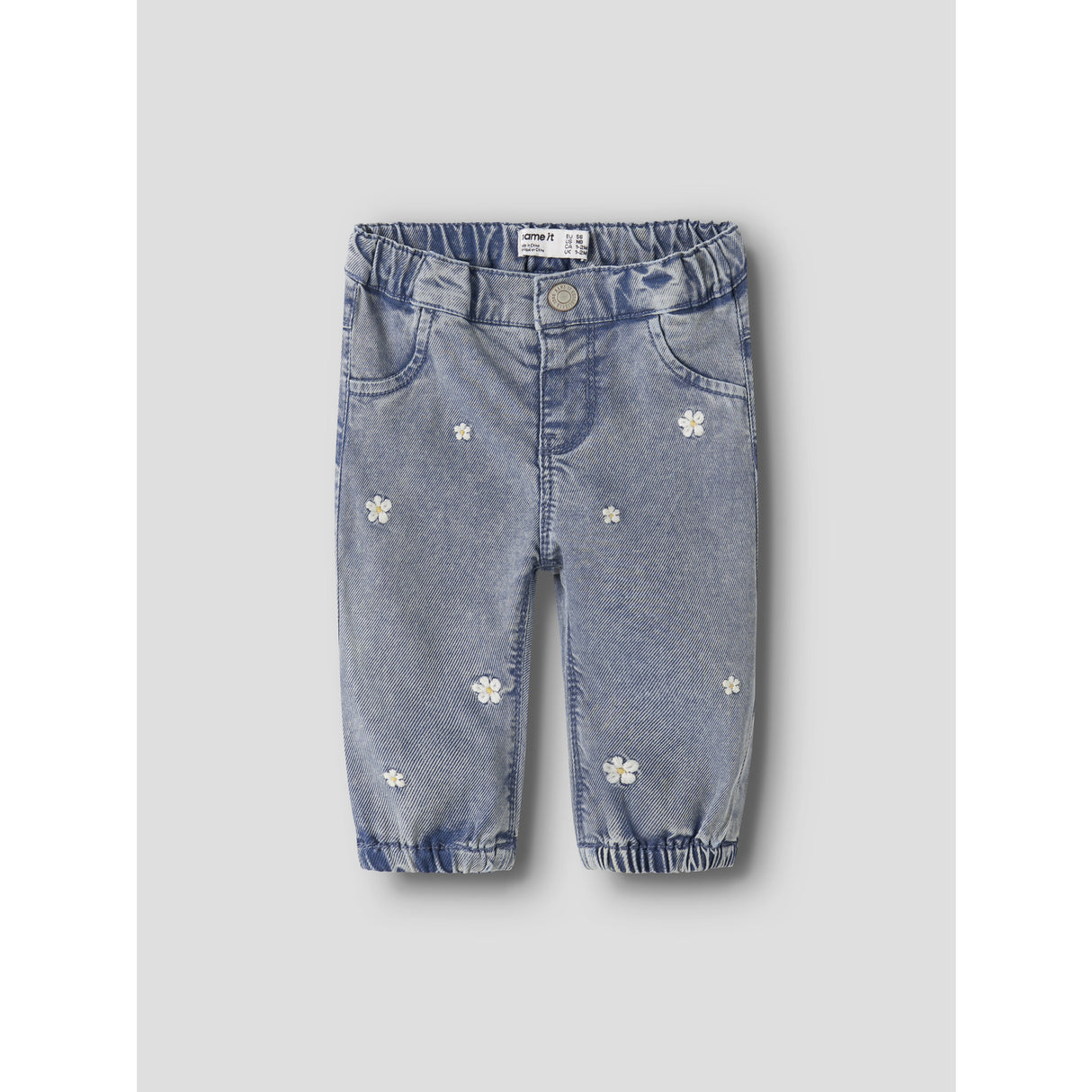 Name It Light Blue Denim Flowers Nbfrose Shaped R Emb Jeans 5321-Yb H