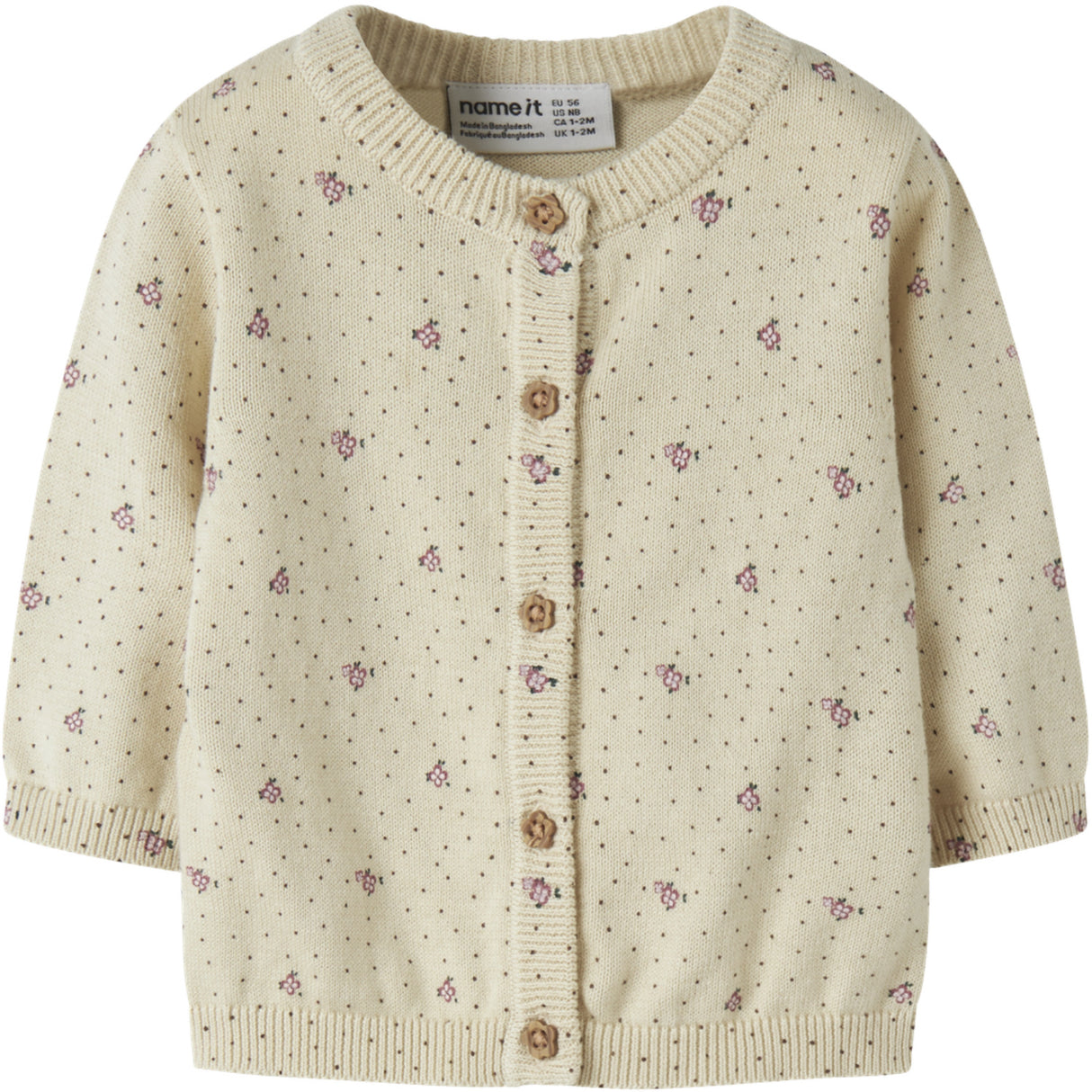 Name It Almond Milk Nbfhide Ls Knit Card