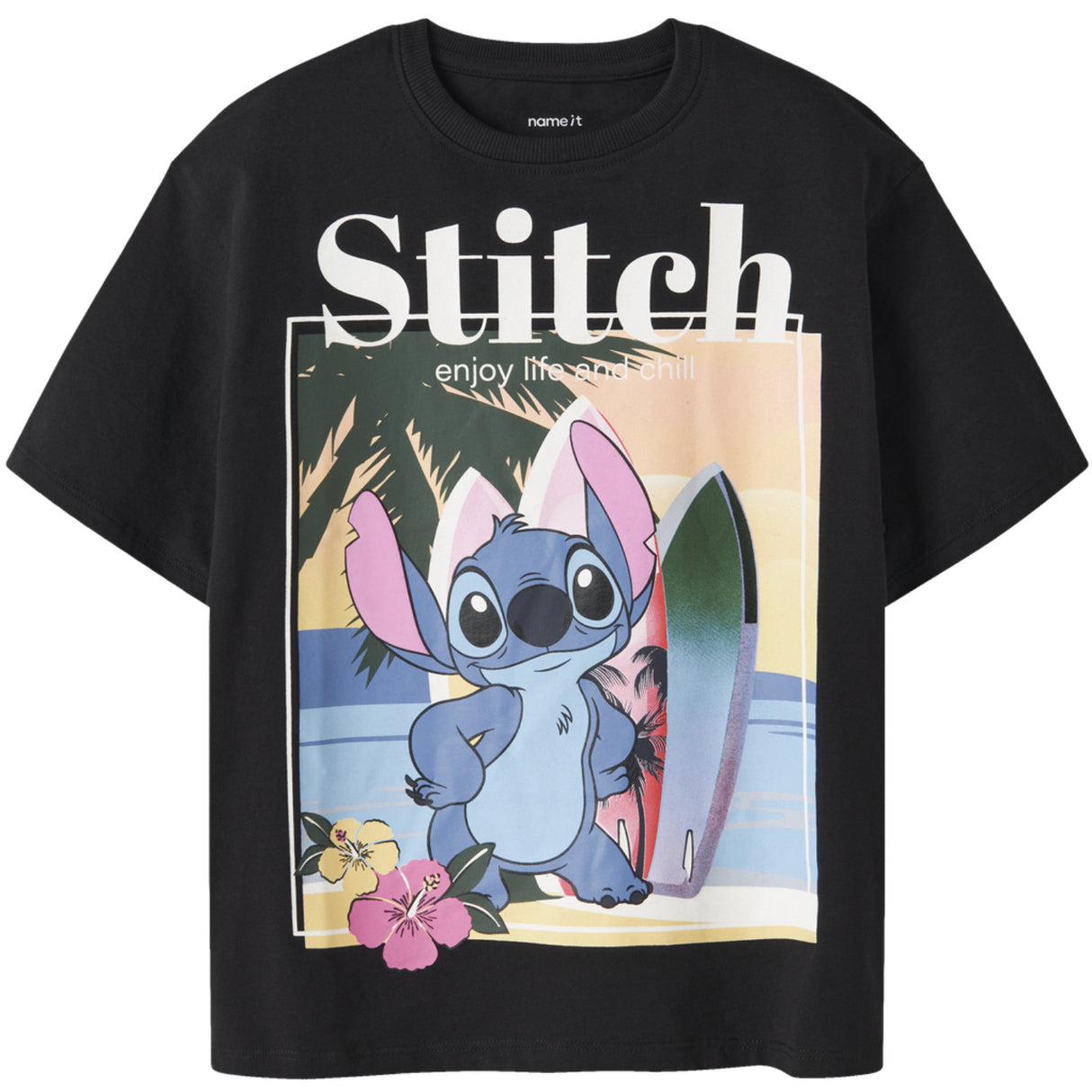 Name It Black Nkfaftina Stitch Ss Nreg Top Box Wdi