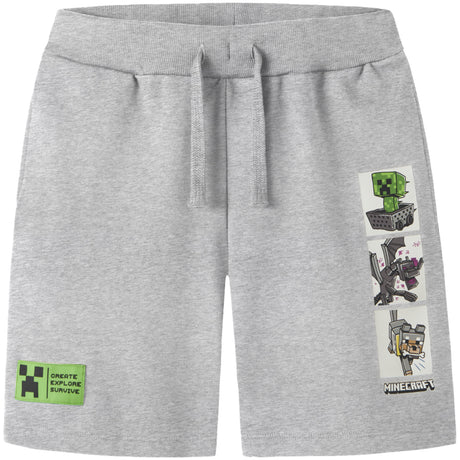 Name It Grey Melange Nkmmar Minecraft Nreg Swe Shorts Unb Bfu