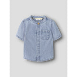 Name It Light Blue Denim Nbmleo Stripe Dnm Ss Shirt 1910-Ip H