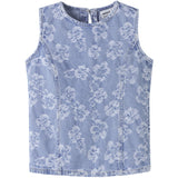 Name It Light Blue Denim Flowers Nkflucy Sl Dnm Jacq Top 2440-Ja H