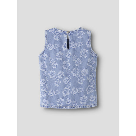 Name It Light Blue Denim Flowers Nkflucy Sl Dnm Jacq Top 2440-Ja H