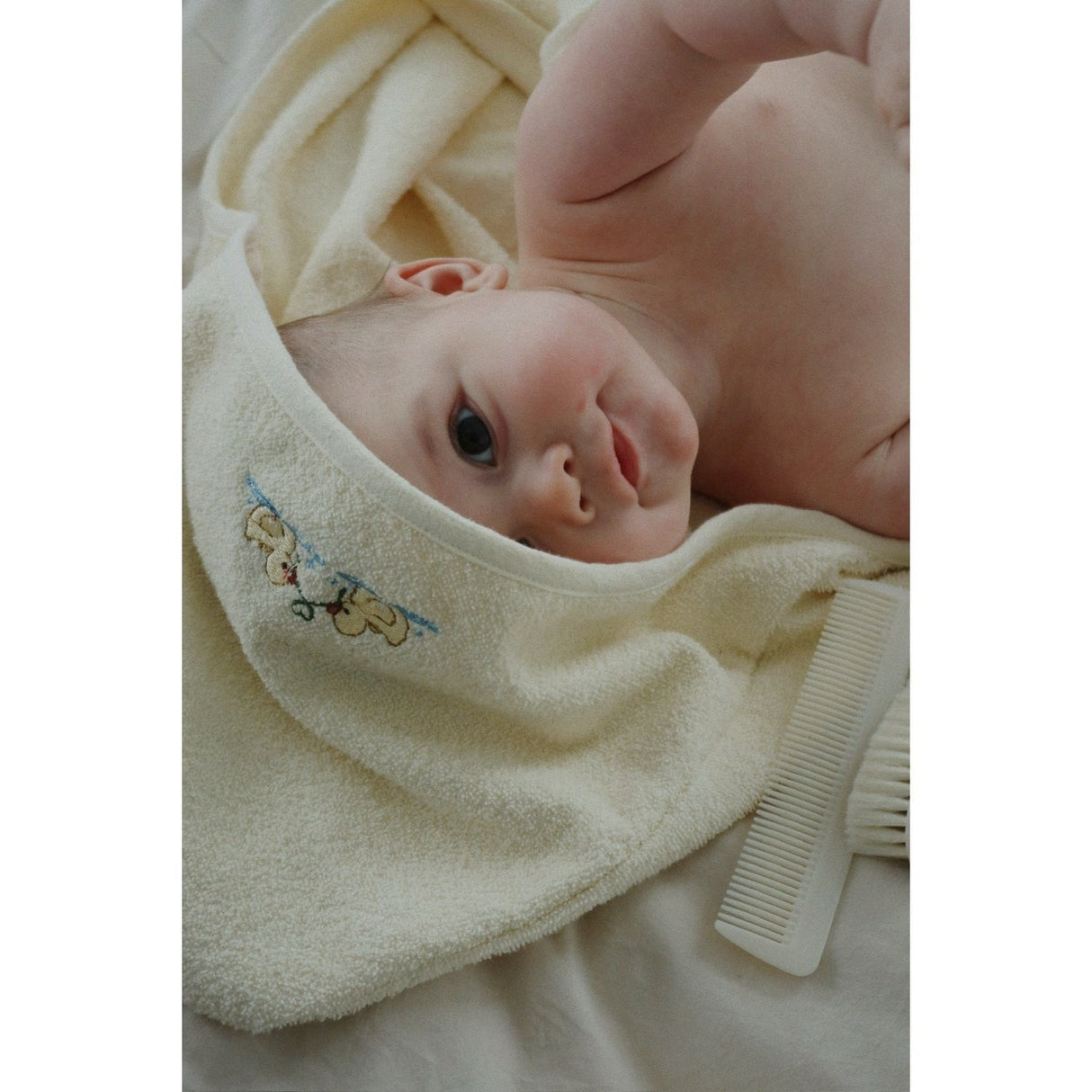 Konges Sløjd Antique White Figo Baby Towel GOTS