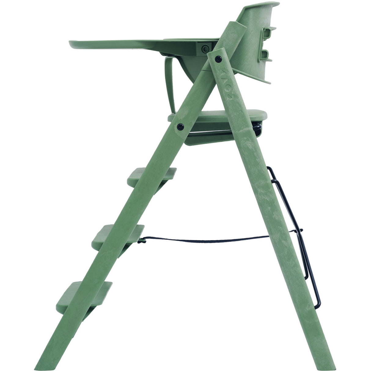 KAOS Mineral Green Klapp High Chair Recycled With KLAPP® Safety Rail & Tray Bundle