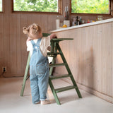 KAOS Mineral Green Klapp High Chair Recycled With KLAPP® Safety Rail & Tray Bundle