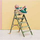 KAOS Mineral Green Klapp High Chair Recycled With KLAPP® Safety Rail & Tray Bundle
