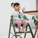 KAOS Mineral Green Klapp High Chair Recycled With KLAPP® Safety Rail & Tray Bundle