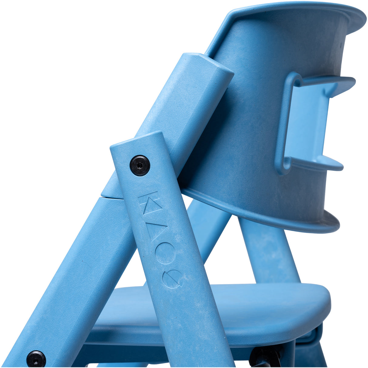 KAOS Swedish Blue Klapp High Chair Recycled With KLAPP® Safety Rail & Tray Bundle
