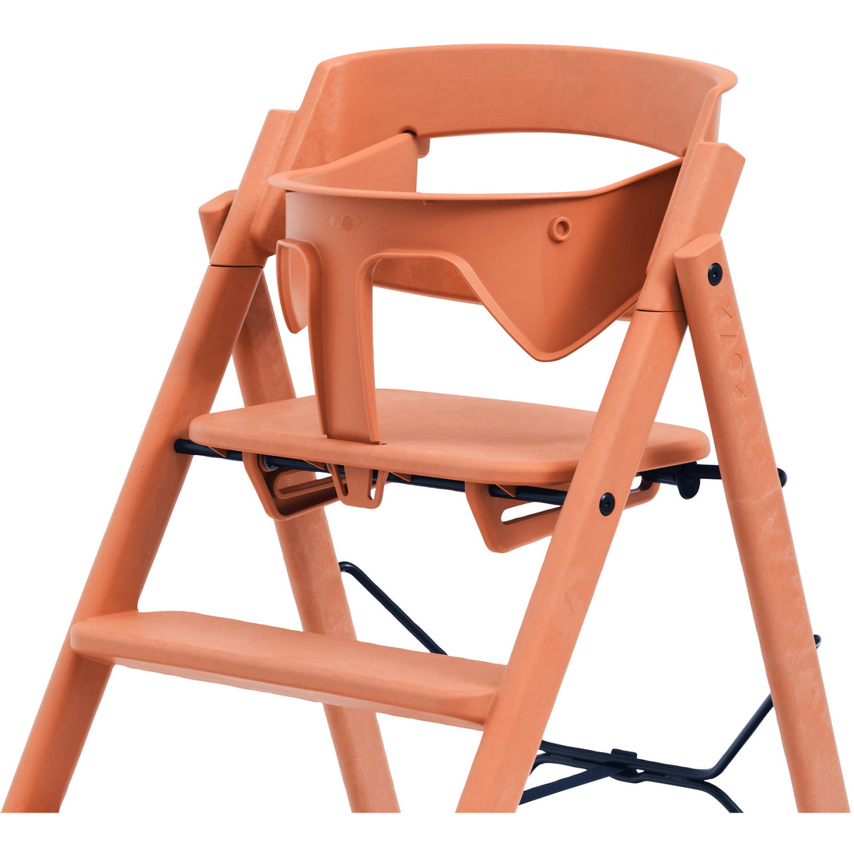 KAOS Terracotta Pink Klapp High Chair Recycled With KLAPP® Safety Rail & Tray Bundle