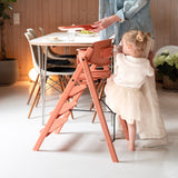 KAOS Terracotta Pink Klapp High Chair Recycled With KLAPP® Safety Rail & Tray Bundle