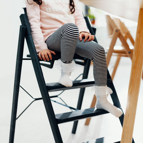 KAOS Charcoal Black Klapp High Chair Recycled With KLAPP® Safety Rail & Tray Bundle