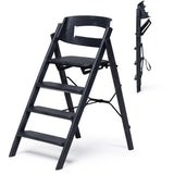 KAOS Charcoal Black Klapp High Chair Recycled With KLAPP® Safety Rail & Tray Bundle