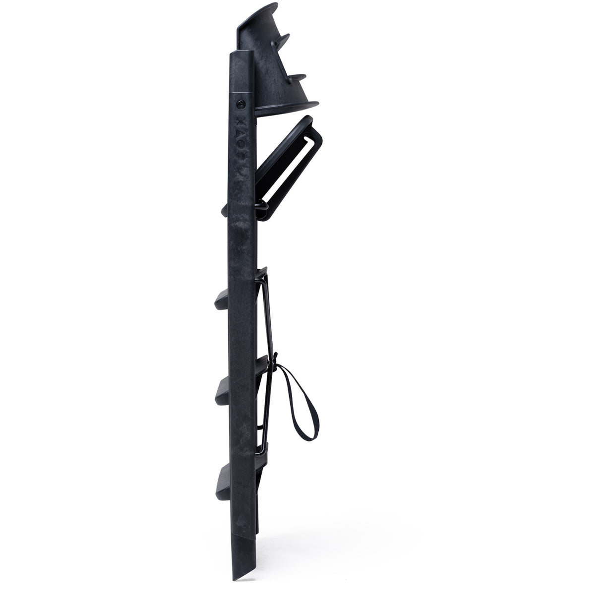 KAOS Charcoal Black Klapp High Chair Recycled With KLAPP® Safety Rail & Tray Bundle