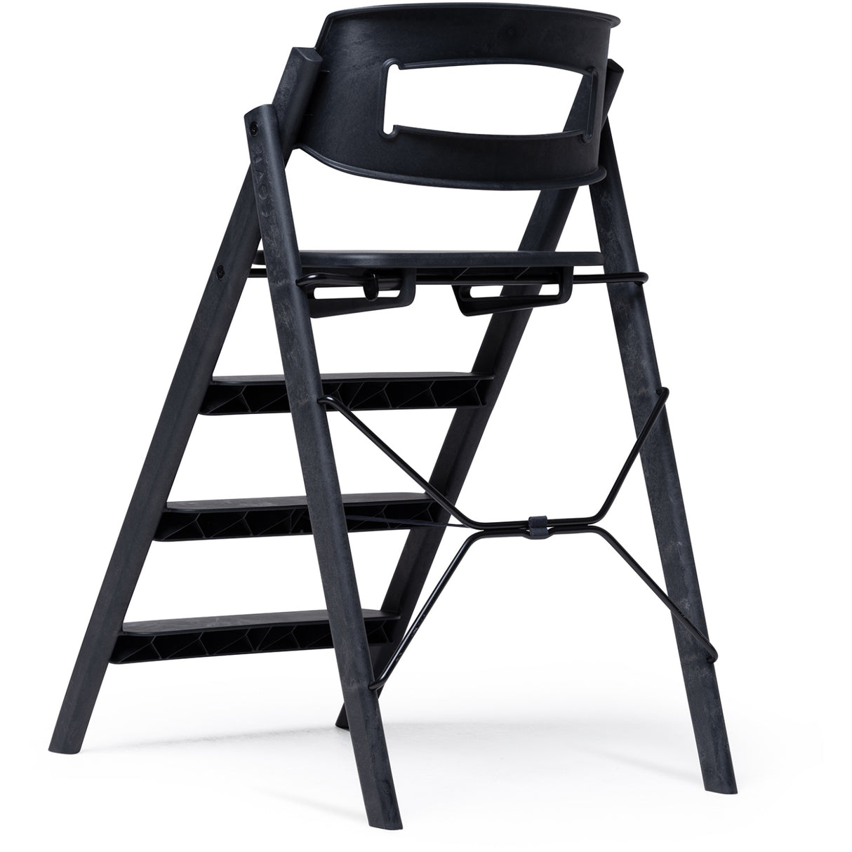 KAOS Charcoal Black Klapp High Chair Recycled With KLAPP® Safety Rail & Tray Bundle