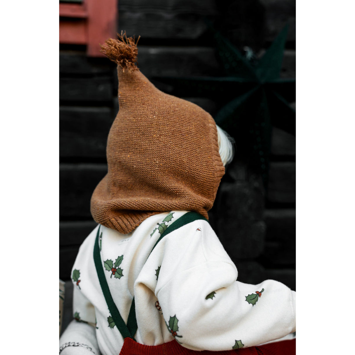 Silly Silas Maple Leaf With Dark Forest Green Footed Tights Christmas Edition