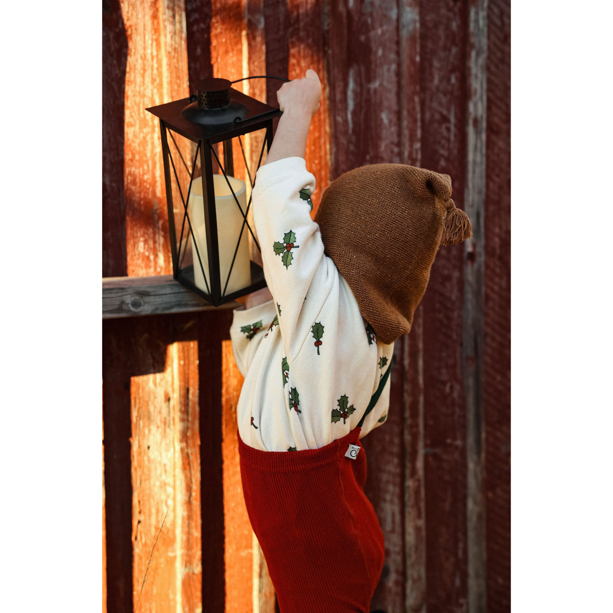 Silly Silas Maple Leaf With Dark Forest Green Footed Tights Christmas Edition