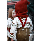 Silly Silas Acorn Brown With Maple Leaf Footless Tights Christmas Edition