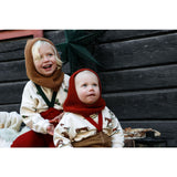 Silly Silas Maple Leaf With Dark Forest Green Footless Tights Christmas Edition