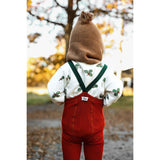 Silly Silas Maple Leaf With Dark Forest Green Footed Tights Christmas Edition