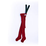 Silly Silas Maple Leaf With Dark Forest Green Footed Tights Christmas Edition