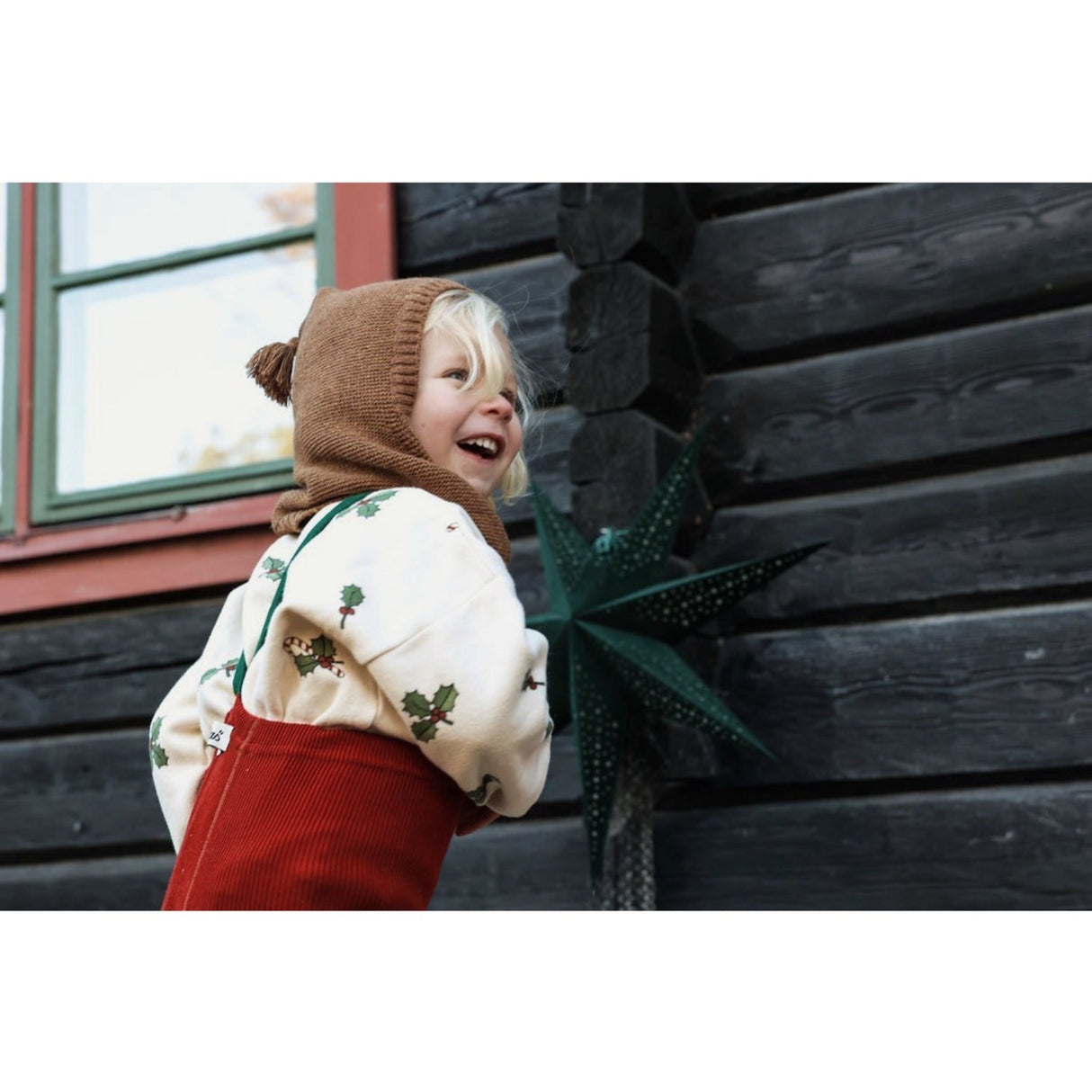 Silly Silas Maple Leaf With Dark Forest Green Footed Tights Christmas Edition