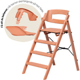 KAOS Terracotta Pink Klapp High Chair Recycled With KLAPP® Safety Rail & Tray Bundle