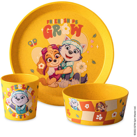Koziol Organic Honey Yellow Small Plate + Bowl + Cup Connect Grow Paw Patrol