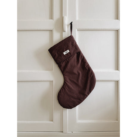 Lalaby Indigo Check Christmas Stocking