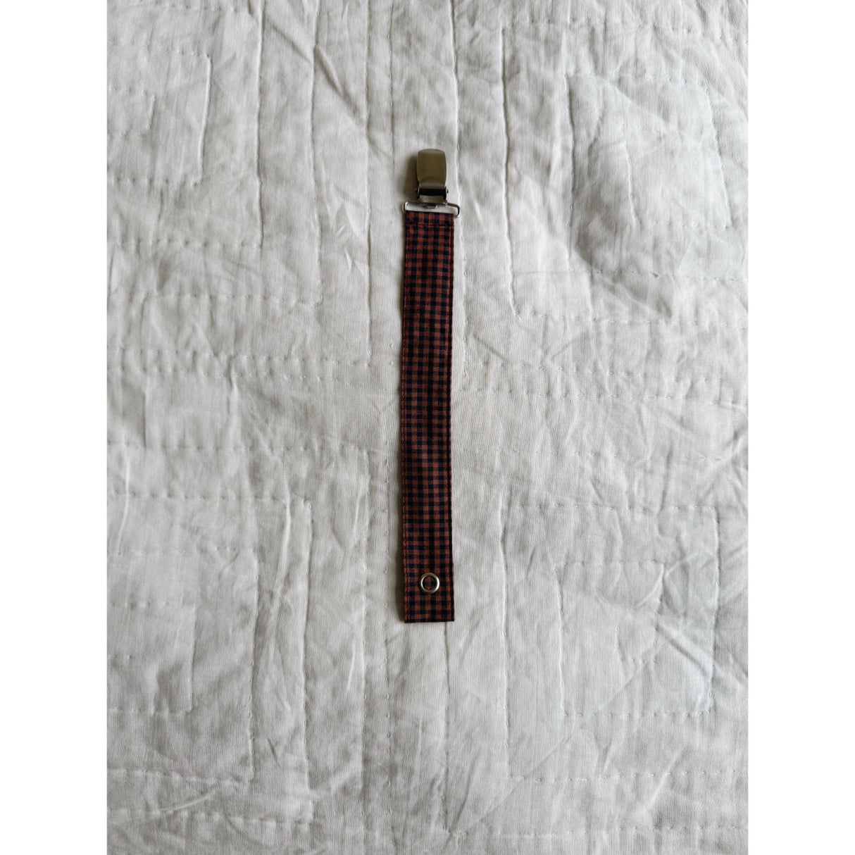 Lalaby Indigo Check Pacifier Clip