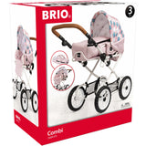 BRIO® Kombi Dukkevogn, Dråbemønster, Pink