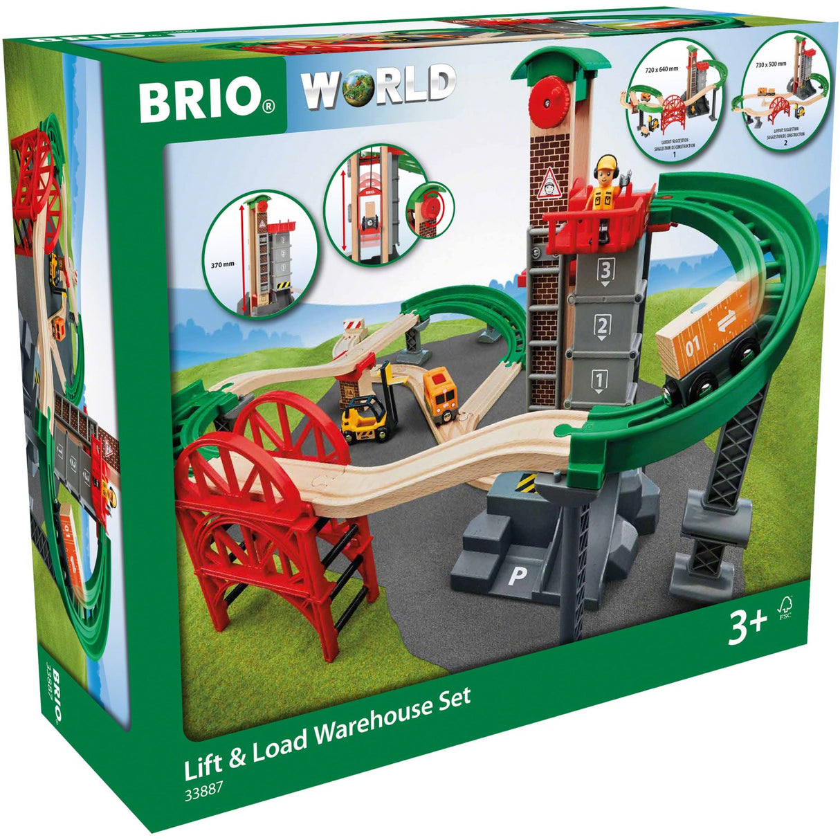 BRIO® 33887 Togbane, Løft & Læs Med Lagerbygning