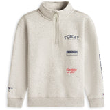 Tommy Hilfiger Mid Grey Heather Multi Print Half Zip Sweatshirt