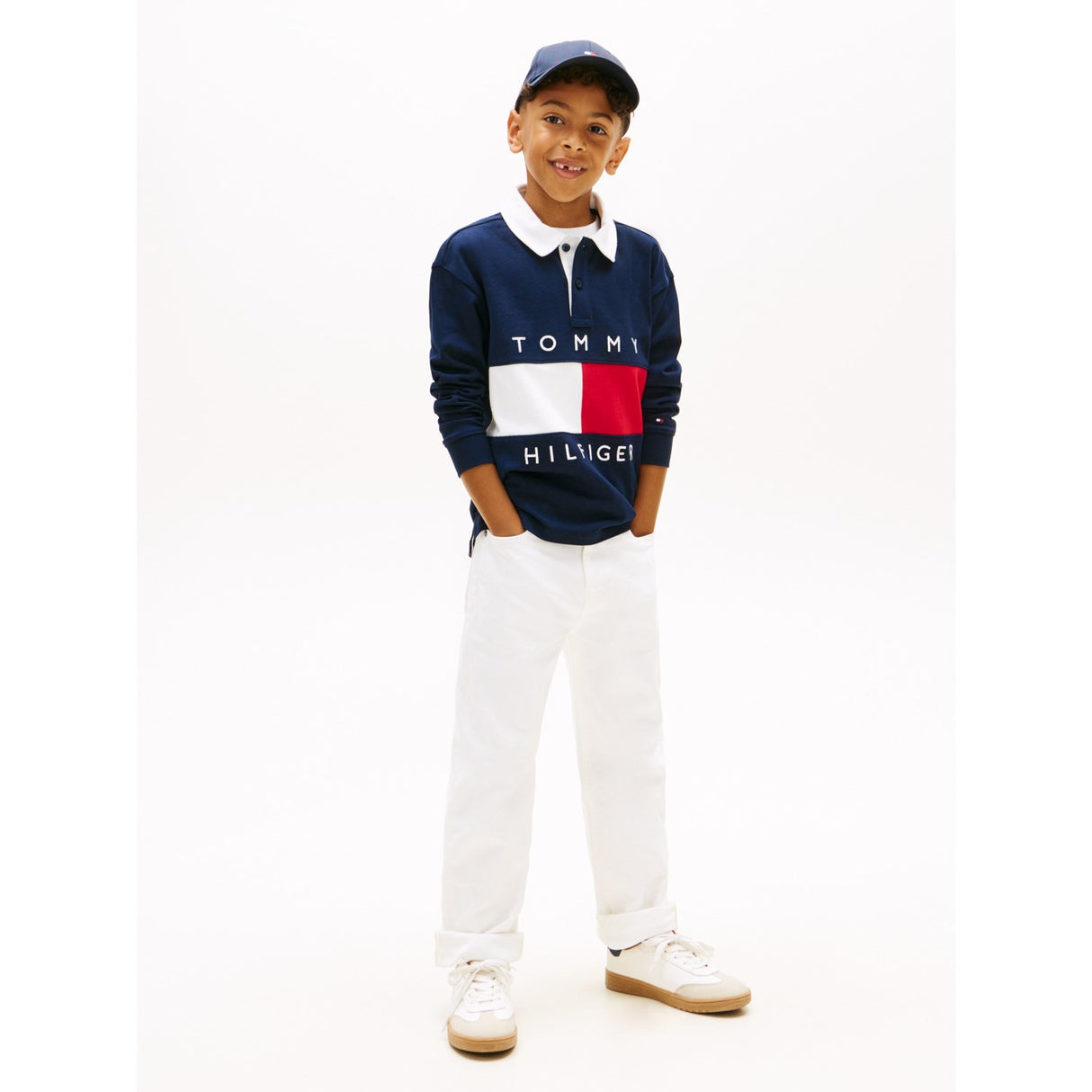 Tommy Hilfiger Dark Night Navy Heritage Flag Jersey Polo Ls