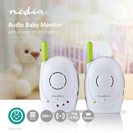 Nedis White/Green Wireless Baby Monitor