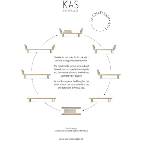 KAS Kopenhagen Natural Oil Eli Conversion Kit Bed Ends X2